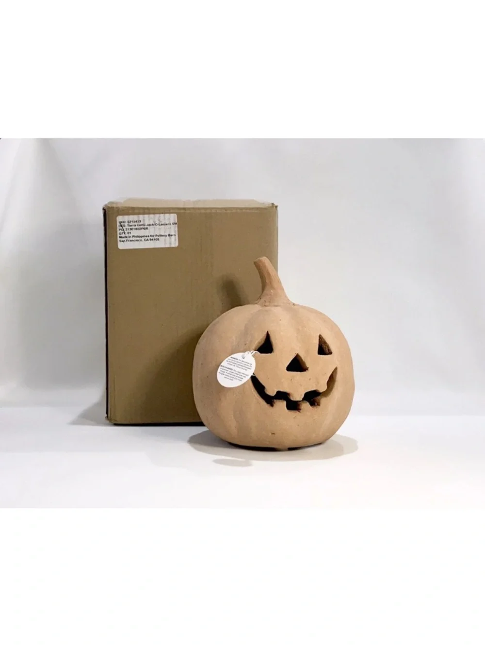 Pottery Barn Terracotta SMALL Jack-o-Lantern Orange Pumpkin Fall Luminary NEW